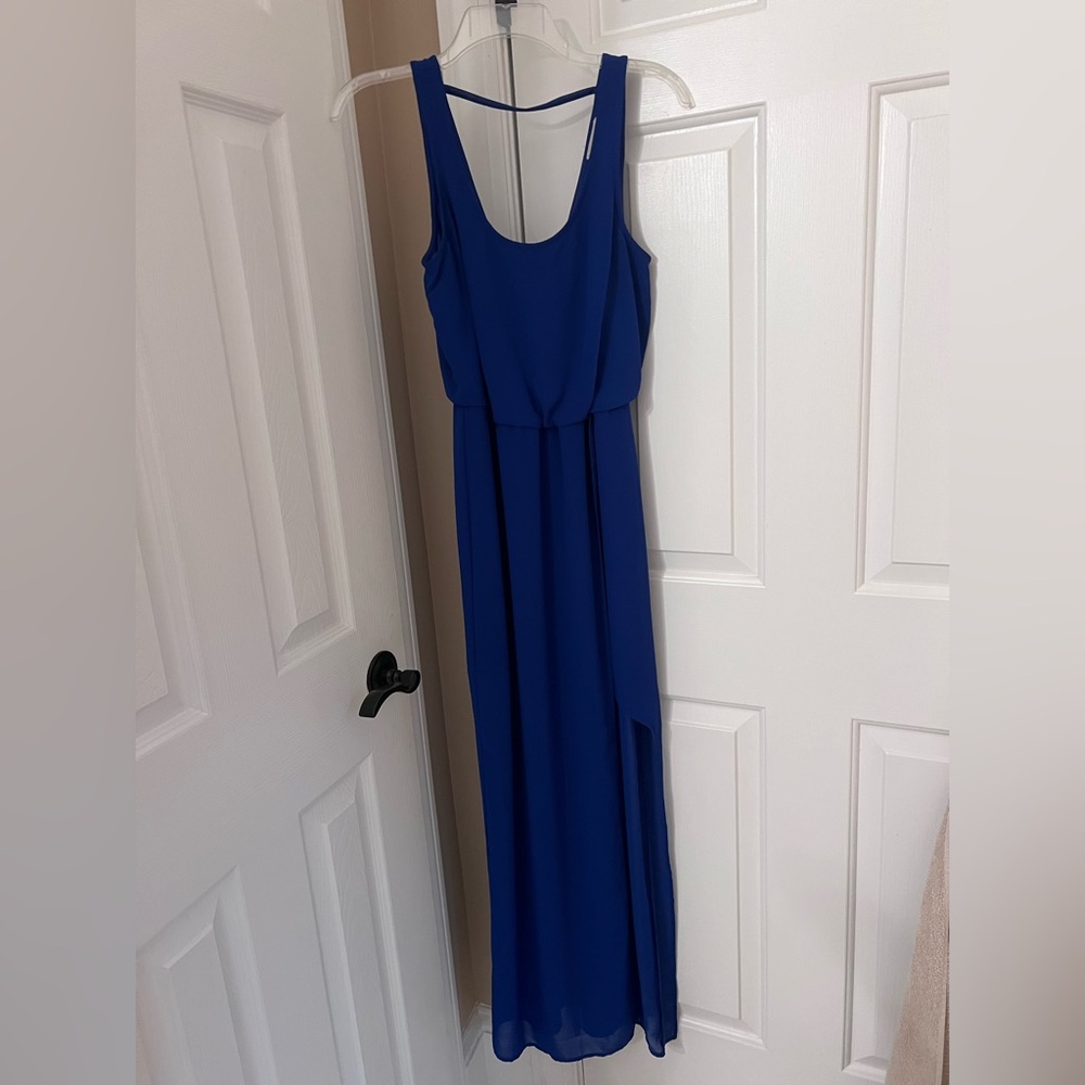 Lush Elegant Blue Sleeveless Maxi Dress